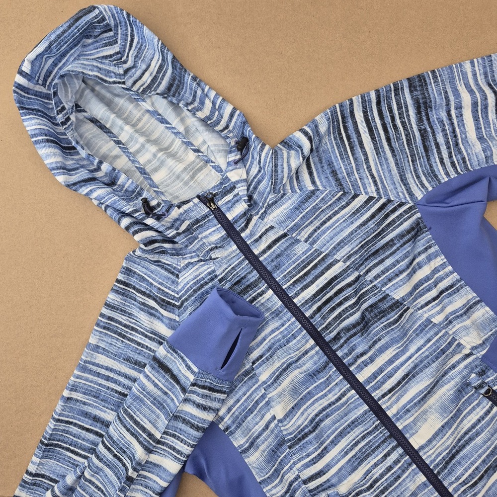 Marmot Ether DriClime Hoody Womens Small Blue Striped Full Zip Jacket‎